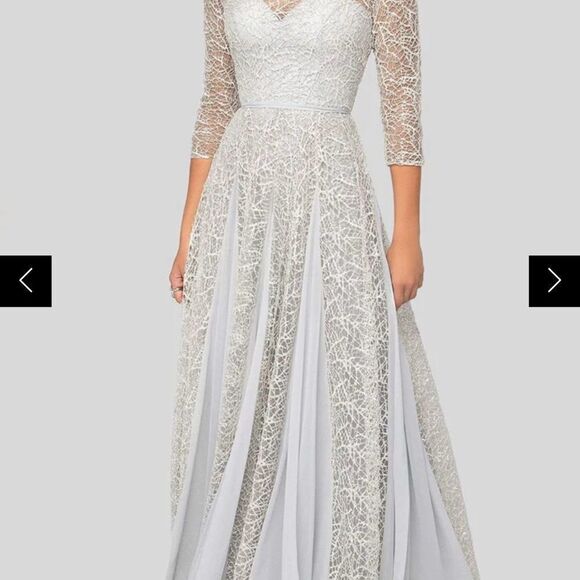 Terani Couture Dresses & Skirts - Terani Couture White Cream Sweetheart Bishop Sleeve Gown